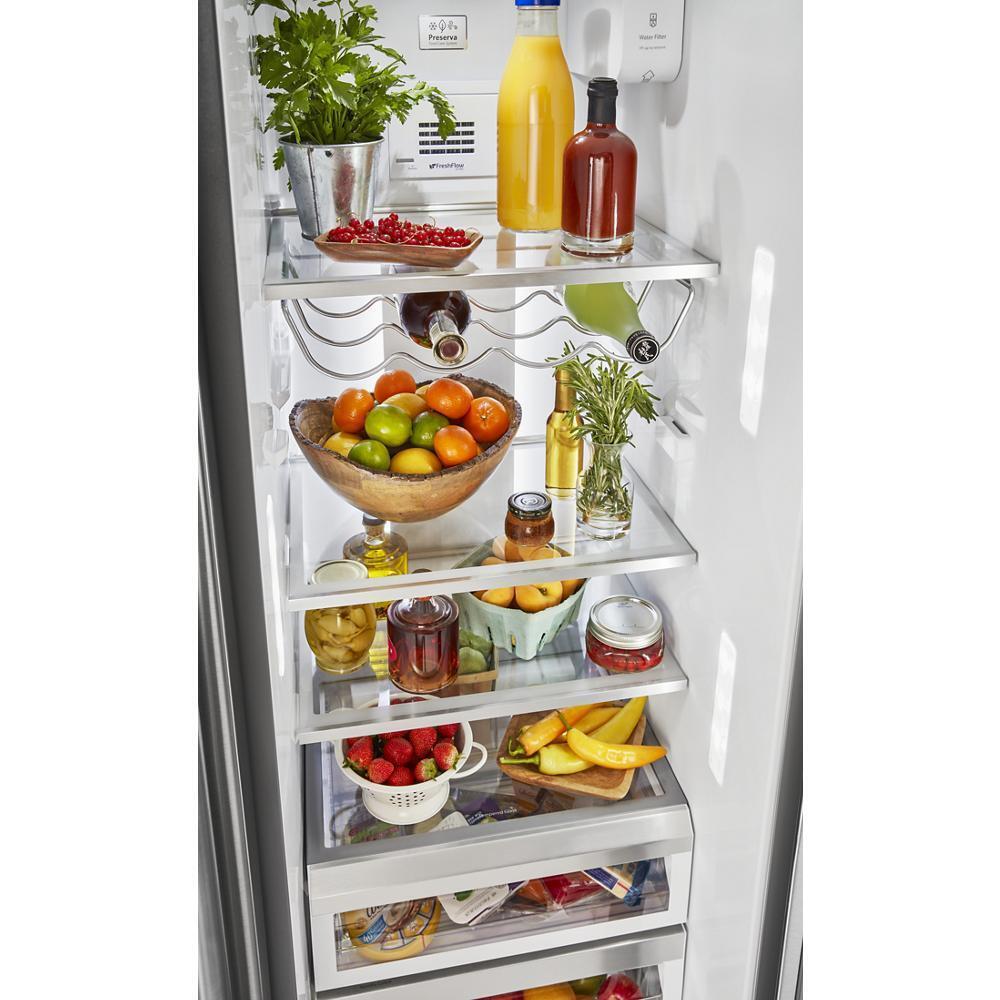 Kitchenaid KRSC700HPS 19.9 cu ft. Counter-Depth Side-by-Side Refrigerator with Exterior Ice and Water and PrintShield™ finish