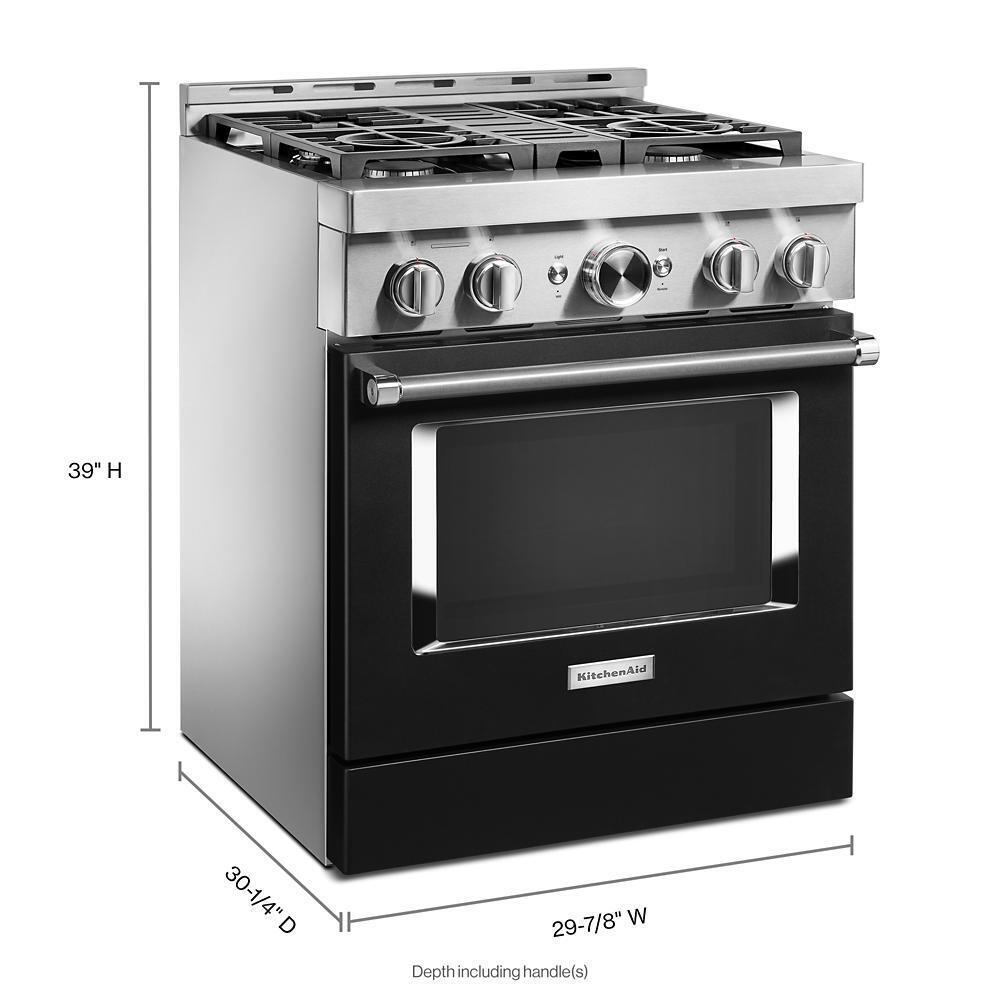 KFGC500JBK KitchenAid® 30'' Smart Commercial-Style Gas Range with 4 Burners