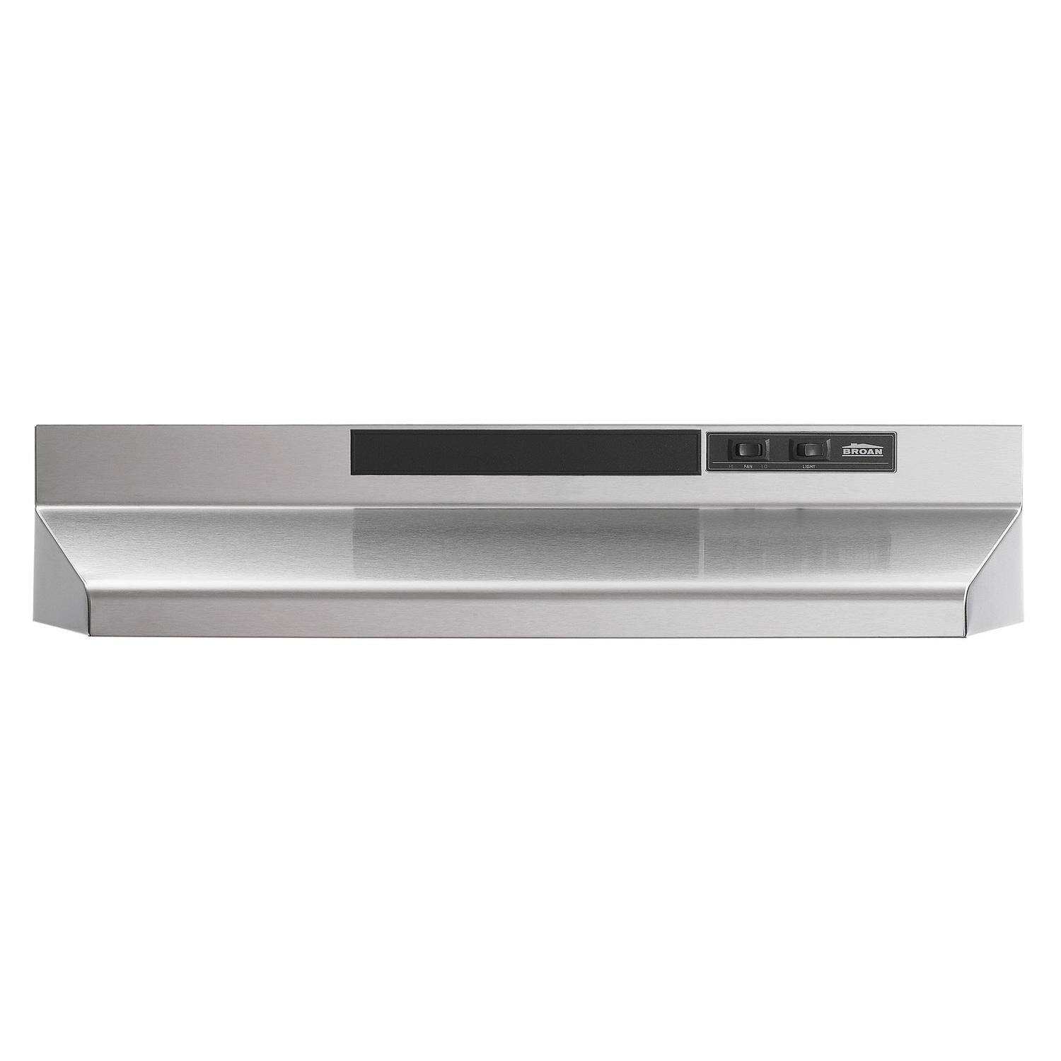 BUEZ330SS Broan® 30-Inch Convertible Under-Cabinet Range Hood, w/ Easy Install System 260 Max Blower CFM, Stainless Steel