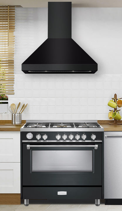 Verona VECHW36GE 36" Designer Chimney Wall Hood- 600 CFM - 4 Speeds