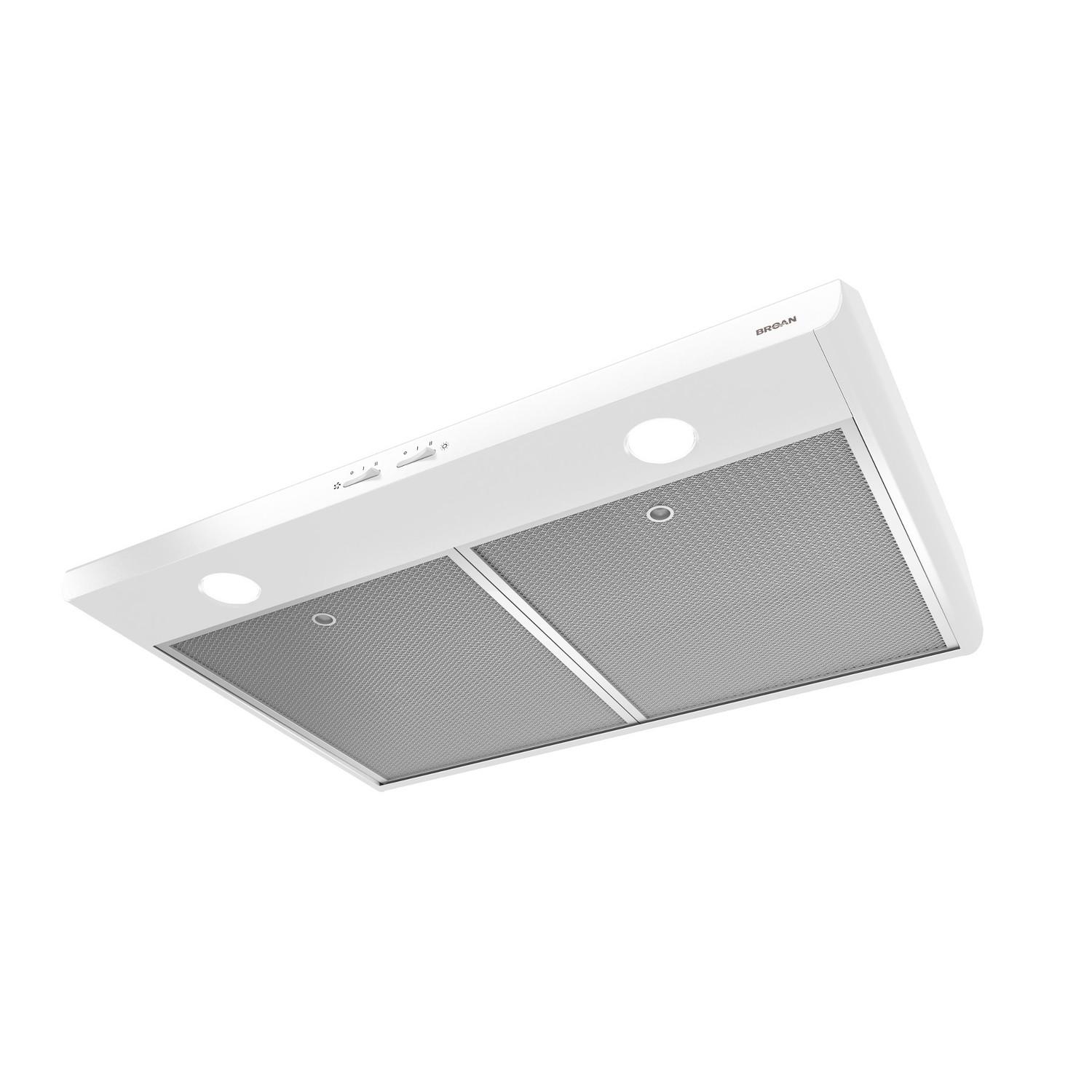 Broan 30-Inch 300 Max Blower CFM 5.0 Sones White Range Hood