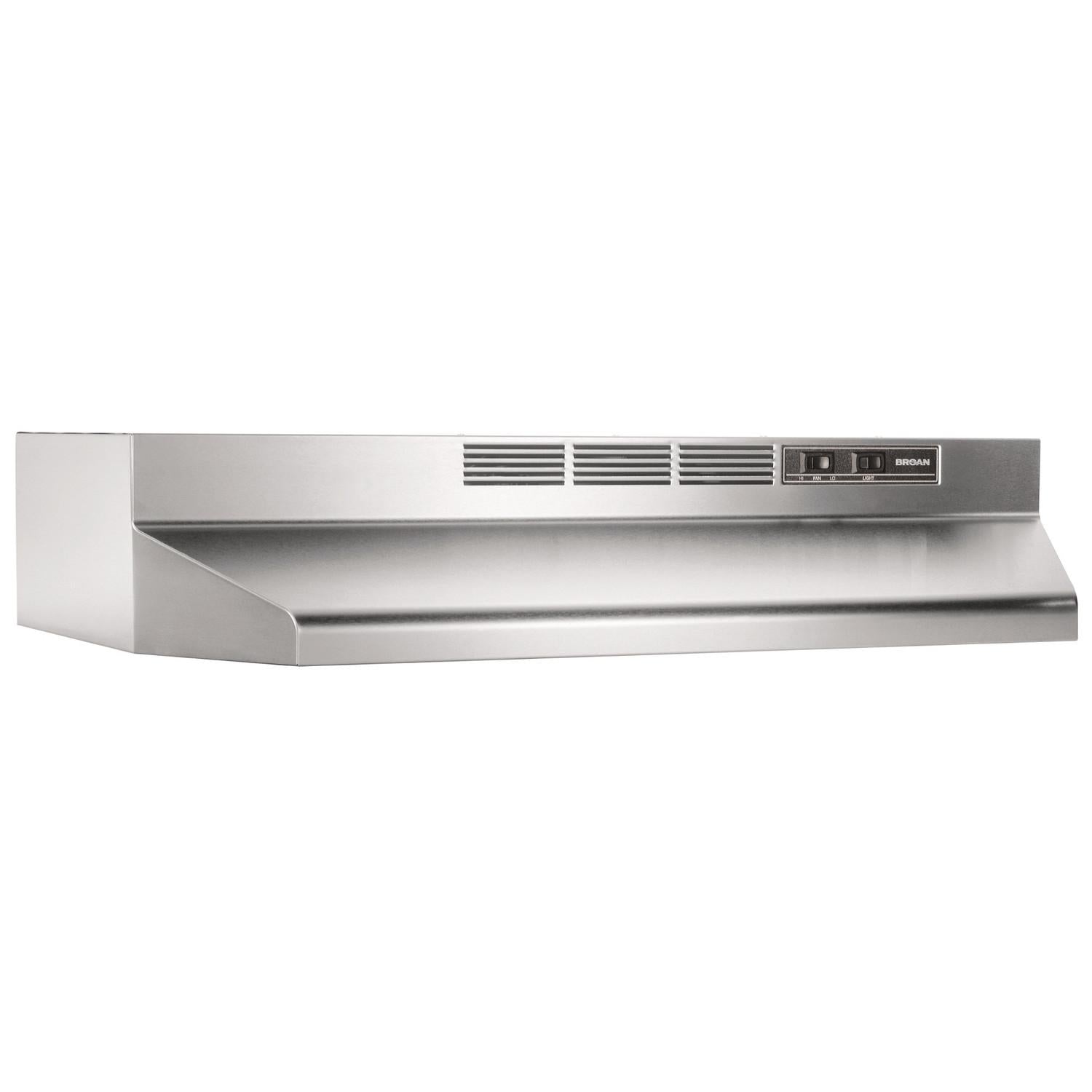 Broan® 30-Inch Ductless Under-Cabinet Range Hood w/ Easy Install System, Stainless Steel