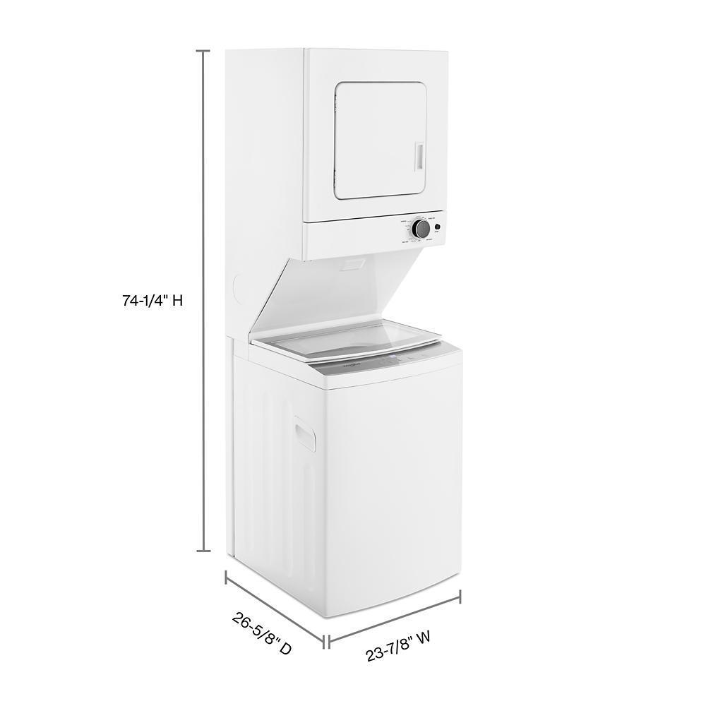 Whirlpool WET4124HW 1.6 cu.ft, 120V/20A Electric Stacked Laundry Center with 6 Wash cycles and Wrinkle Shield™