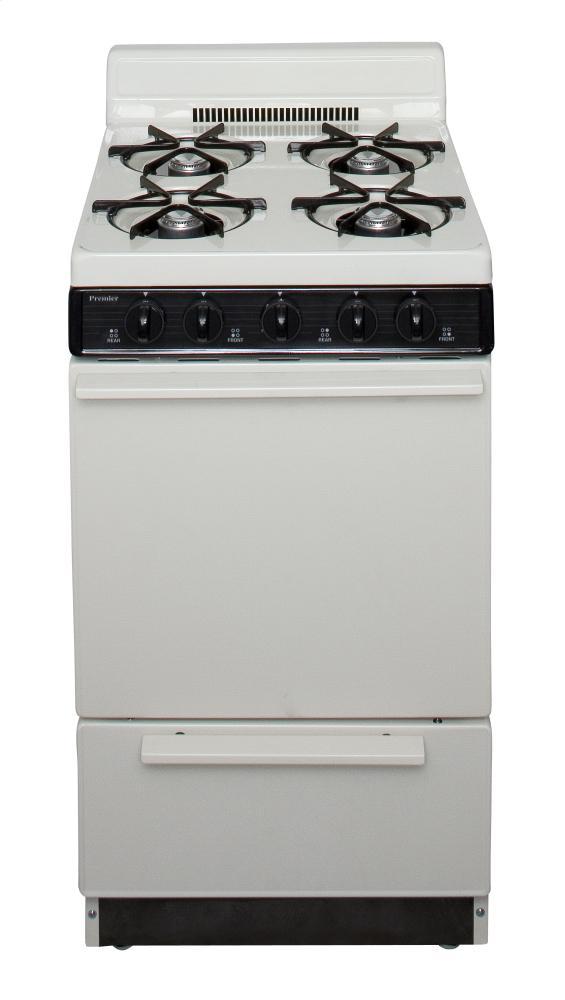 Premier BAK100TP 20 in. Freestanding Battery-Generated Spark Ignition Gas Range in Biscuit