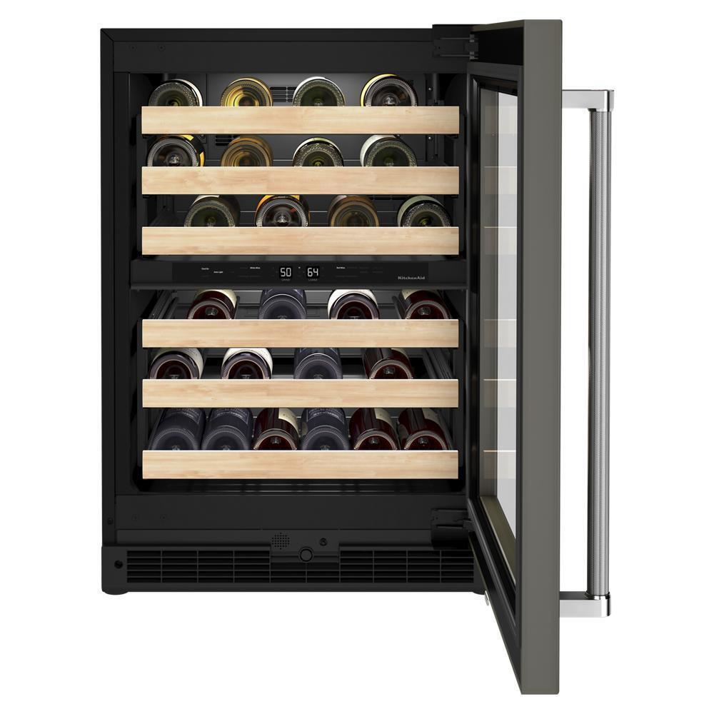 Kitchenaid KUWR214KPA 24" Panel-Ready Undercounter Wine Cellar with Wood-Front Racks