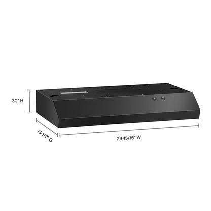 Whirlpool WVU17UC0JB 30" Range Hood with Full-Width Grease Filters