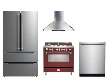 Verona VDFSGG365BU Designer 36" Gas Single Oven Range - Burgundy