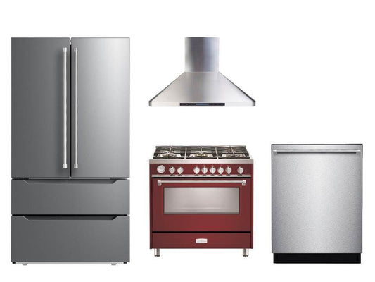 Verona VDFSGG365BU Designer 36" Gas Single Oven Range - Burgundy