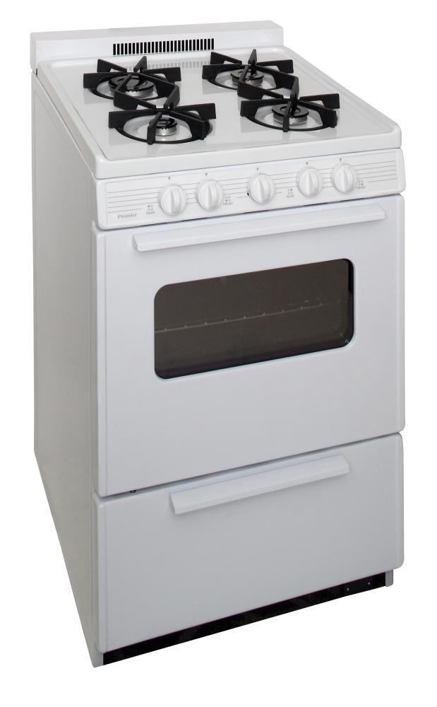 Premier BJK5X0OP 24 in. Freestanding Battery-Generated Spark Ignition Gas Range in White