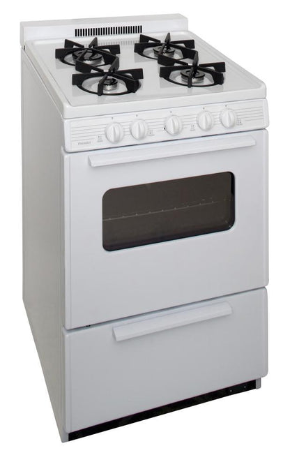 Premier BJK5X0OP 24 in. Freestanding Battery-Generated Spark Ignition Gas Range in White