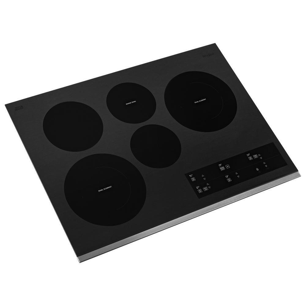 Whirlpool WCE97US0KS 30-inch Electric Ceramic Glass Cooktop with Two Dual Radiant Elements