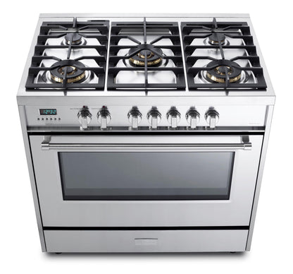 Verona VDFSGE365SS Designer 36" Dual Fuel Single Oven - Stainless Steel