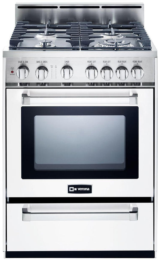 24" Gas Range - White