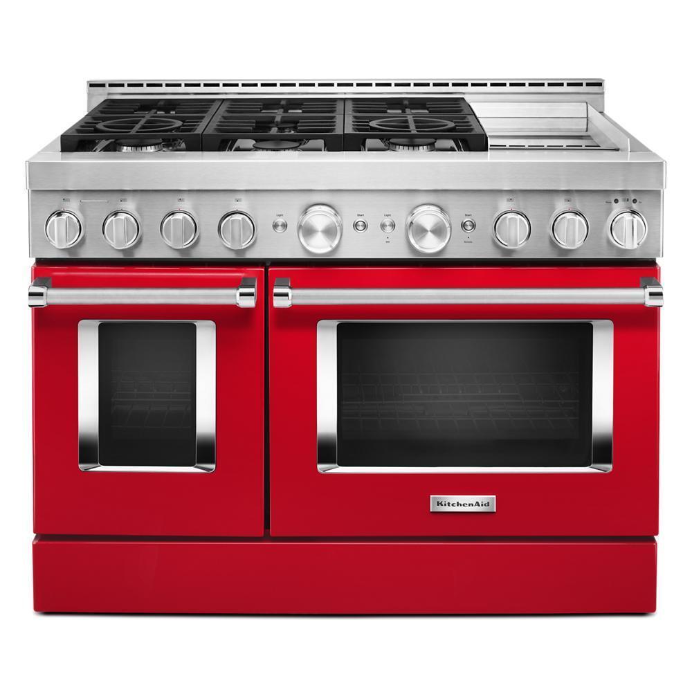 KFGC558JPA KitchenAid® 48'' Smart Commercial-Style Gas Range with Griddle