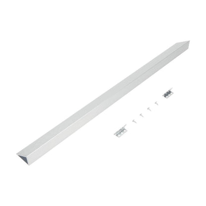 Whirlpool W10113901A Slide-in Range Rear Filler Kit, Stainless Steel, with (1) triangular fill strip, (2) mounting brackets, and two screws