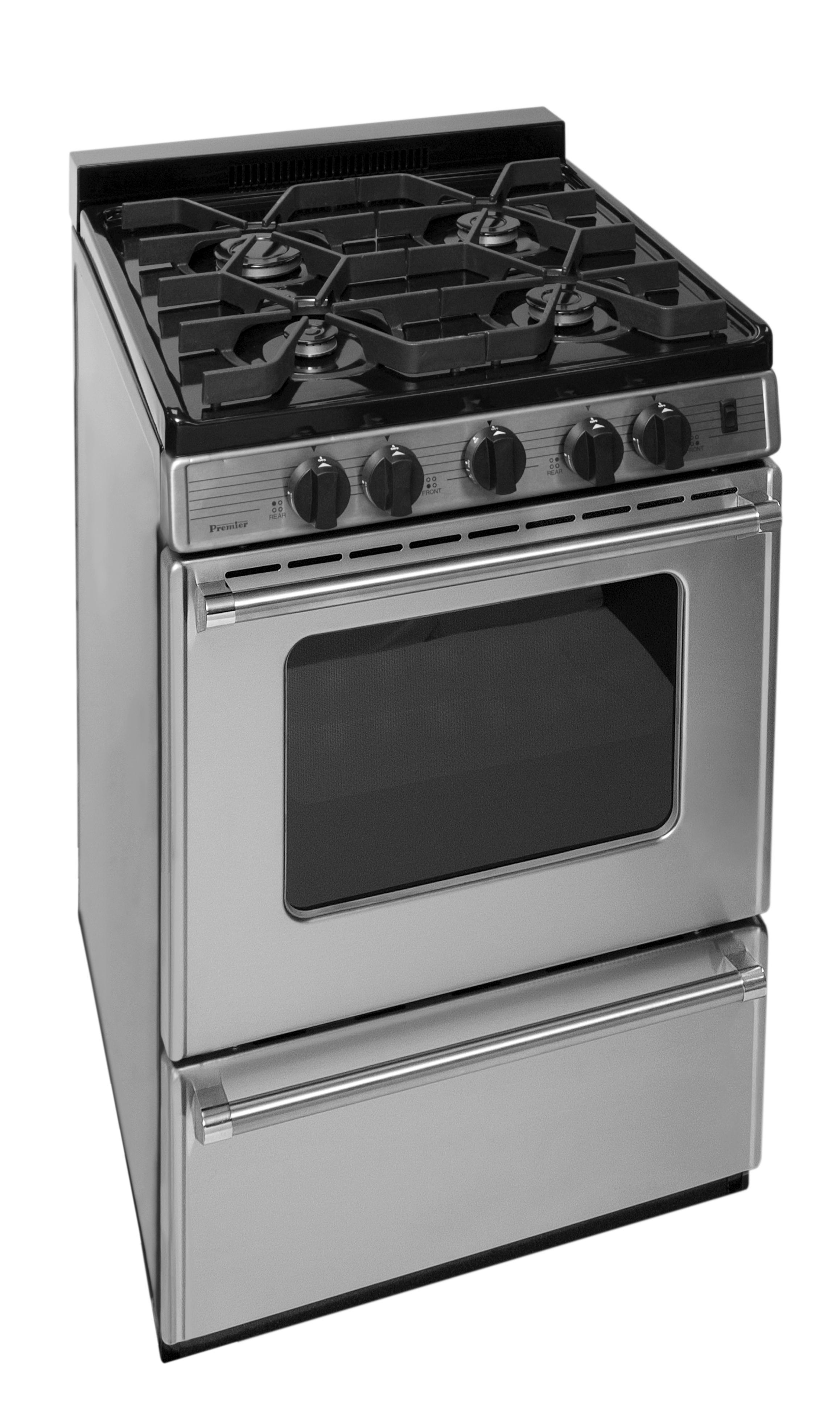 Premier P24S3102PS 24 in. ProSeries Freestanding Sealed Burner Gas Range in Stainless Steel