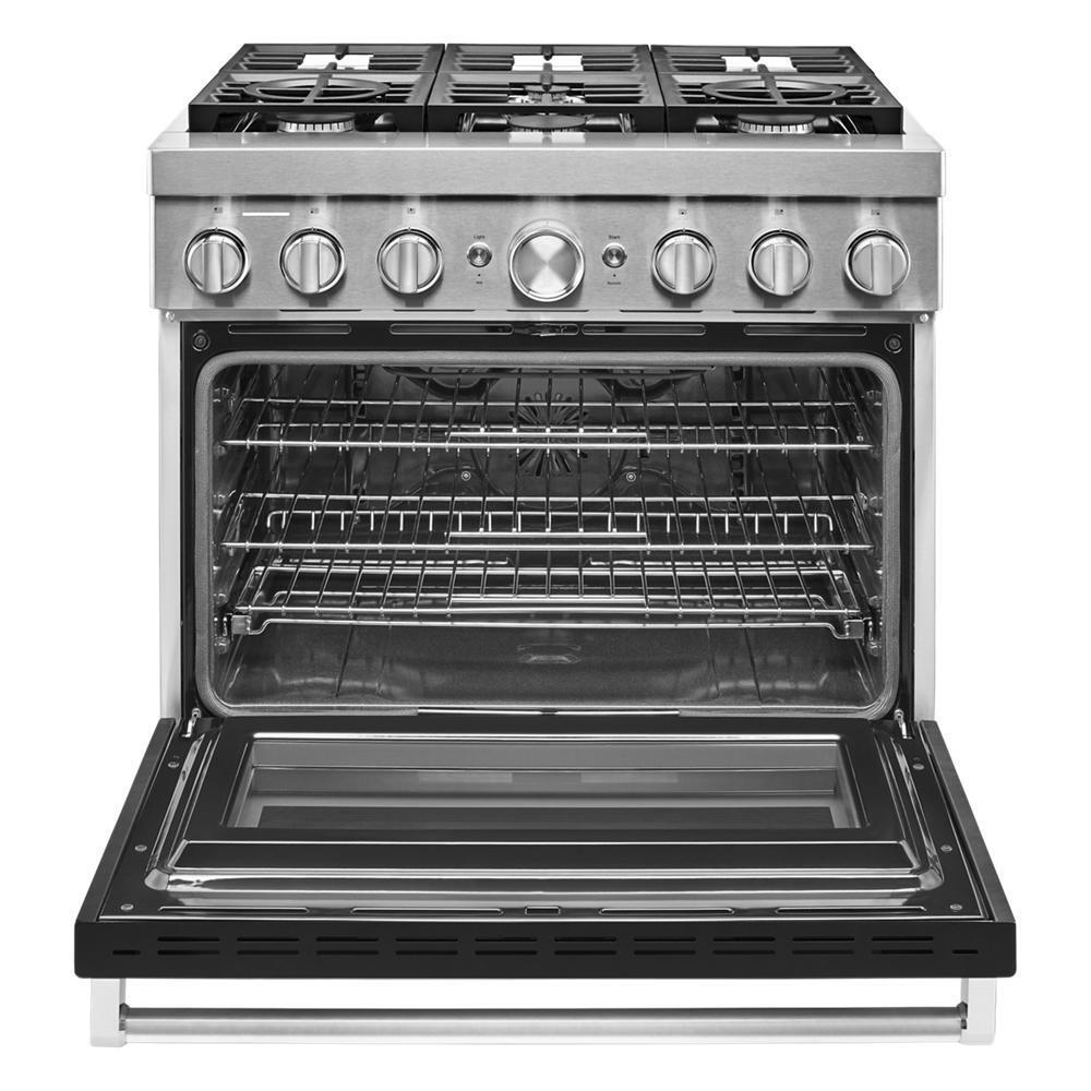 KFDC506JBK KitchenAid® 36'' Smart Commercial-Style Dual Fuel Range with 6 Burners
