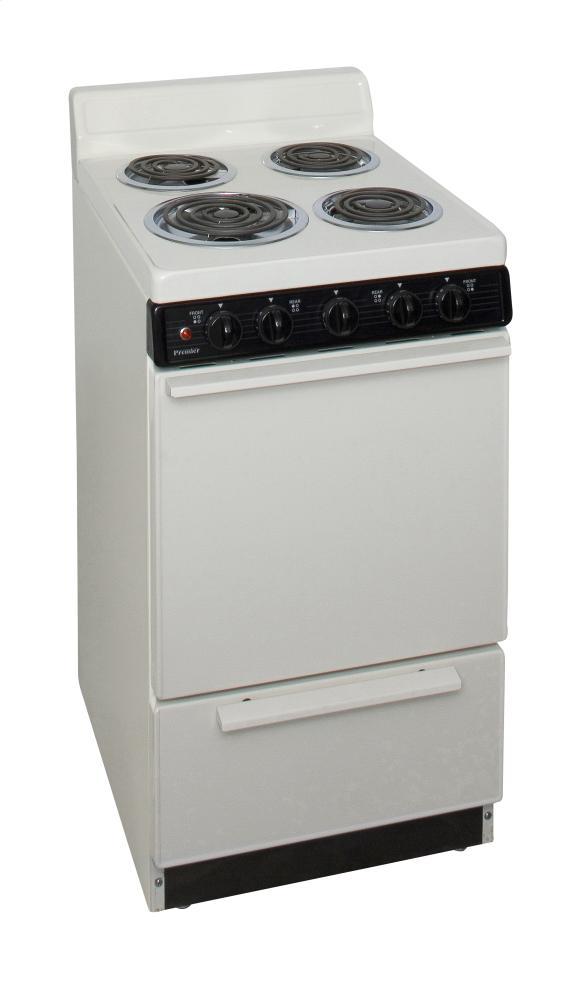 Premier EAK100TP0 20 in. Freestanding Electric Range in Biscuit
