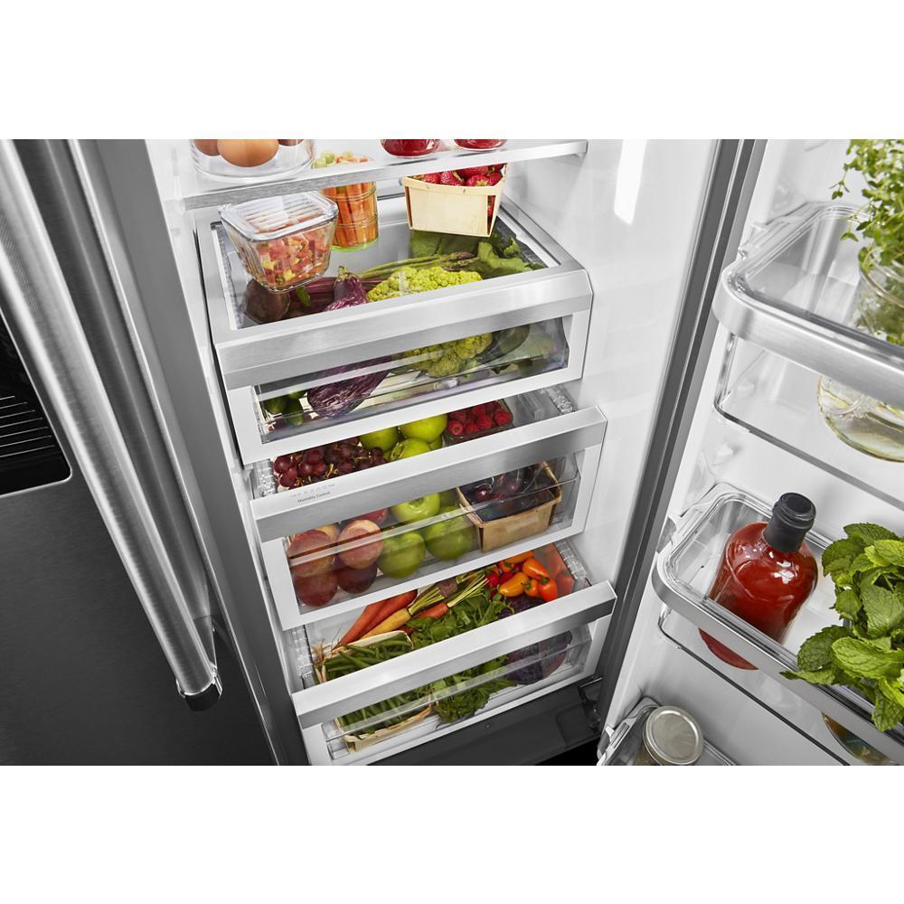 Kitchenaid KRSC700HBS 19.9 cu ft. Counter-Depth Side-by-Side Refrigerator with Exterior Ice and Water and PrintShield™ finish