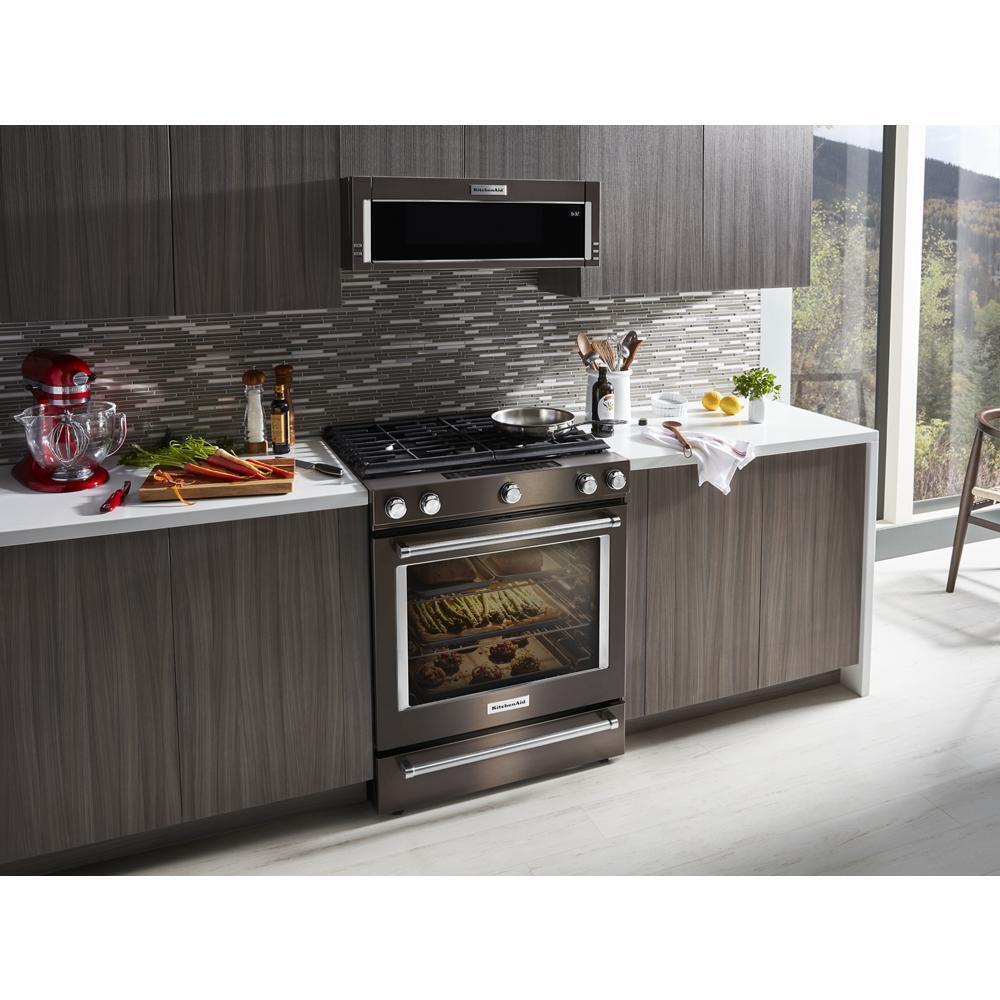 Kitchenaid KSGG700EBS 30-Inch 5-Burner Gas Slide-In Convection Range