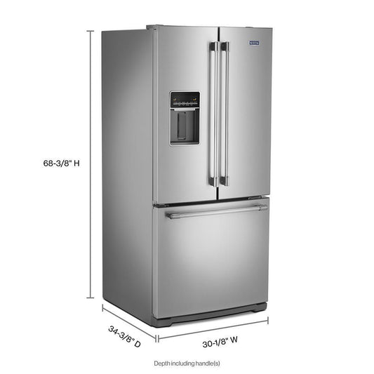 Maytag MFW2055FRZ 30-Inch Wide French Door Refrigerator with Exterior Water Dispenser- 20 Cu. Ft.