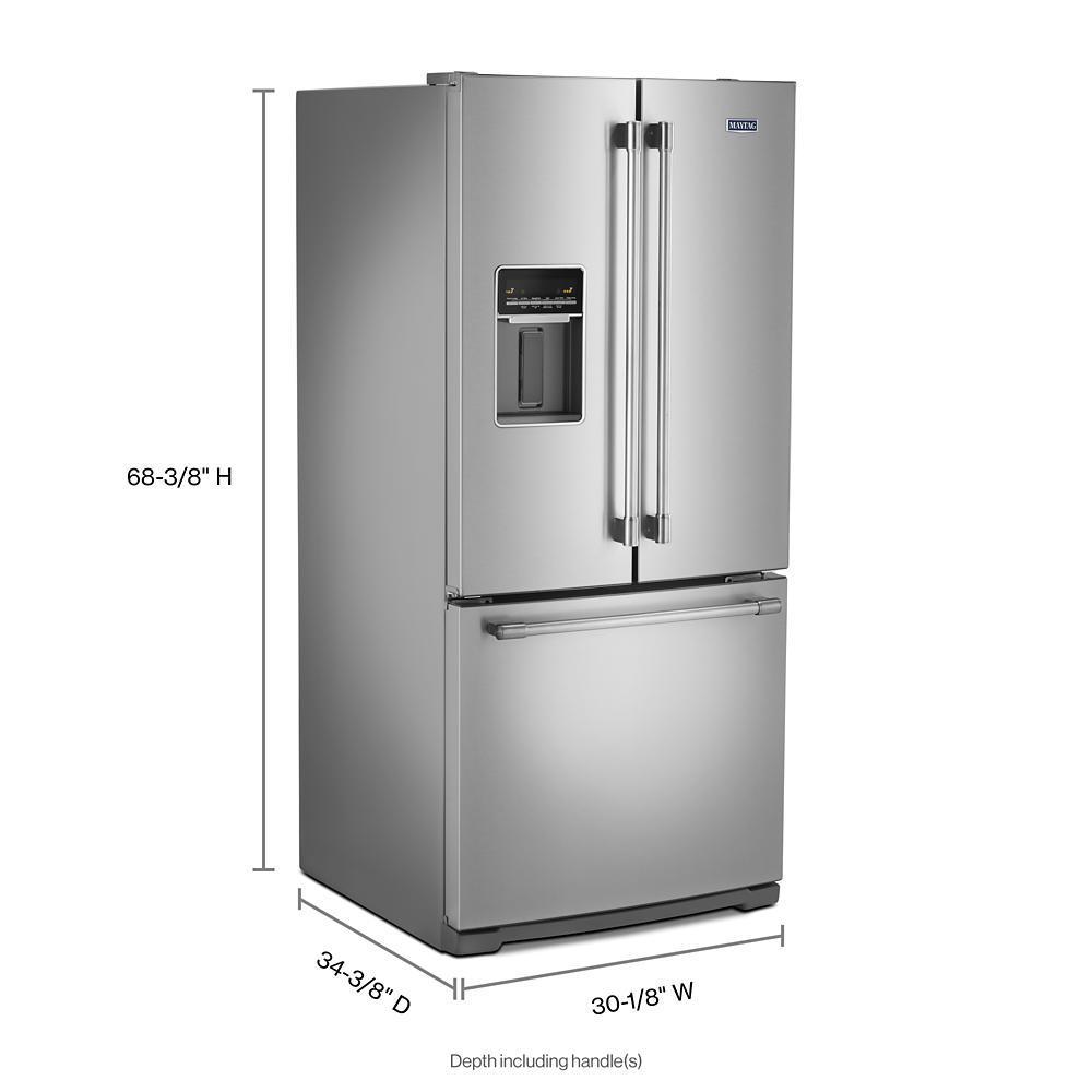 Maytag 30-Inch Wide French Door Refrigerator with Exterior Water Dispenser- 20 Cu. Ft.