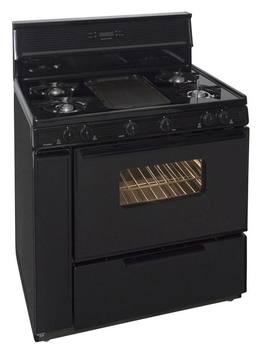 Premier SLK849BP 36 in. Freestanding Gas Range with 5th Burner and Griddle Package in Black
