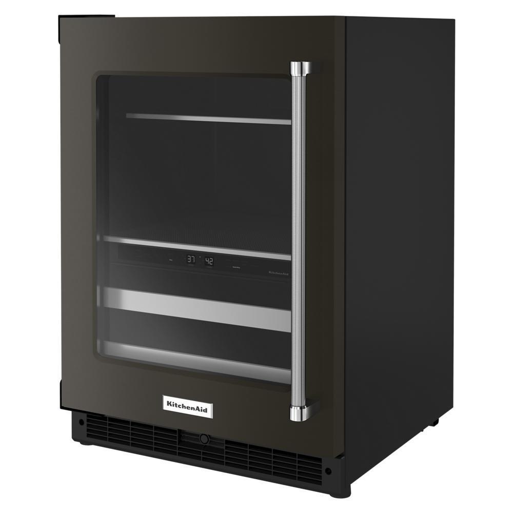 Kitchenaid 24" Beverage Center with Glass Door and Metal-Front Racks and PrintShield™ Finish