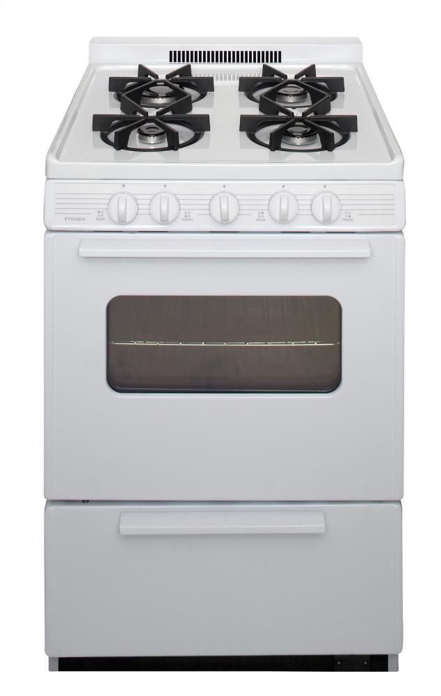Premier BJK5X0OP 24 in. Freestanding Battery-Generated Spark Ignition Gas Range in White
