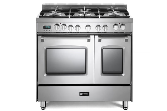 Verona VPFSGE365DSS Prestige 36" Dual Fuel Double Oven Range - Stainless Steel
