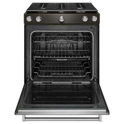 Kitchenaid KSGG700EBS 30-Inch 5-Burner Gas Slide-In Convection Range