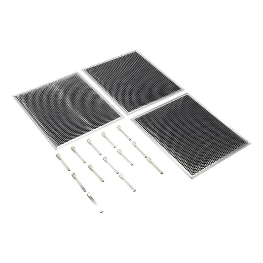 Whirlpool W10412939 Range Hood Charcoal Replacement Filter Kit for Models IH6302YS, IHW6302YB, IHW7302YS (Includes 3 Filters and 12 Clips)