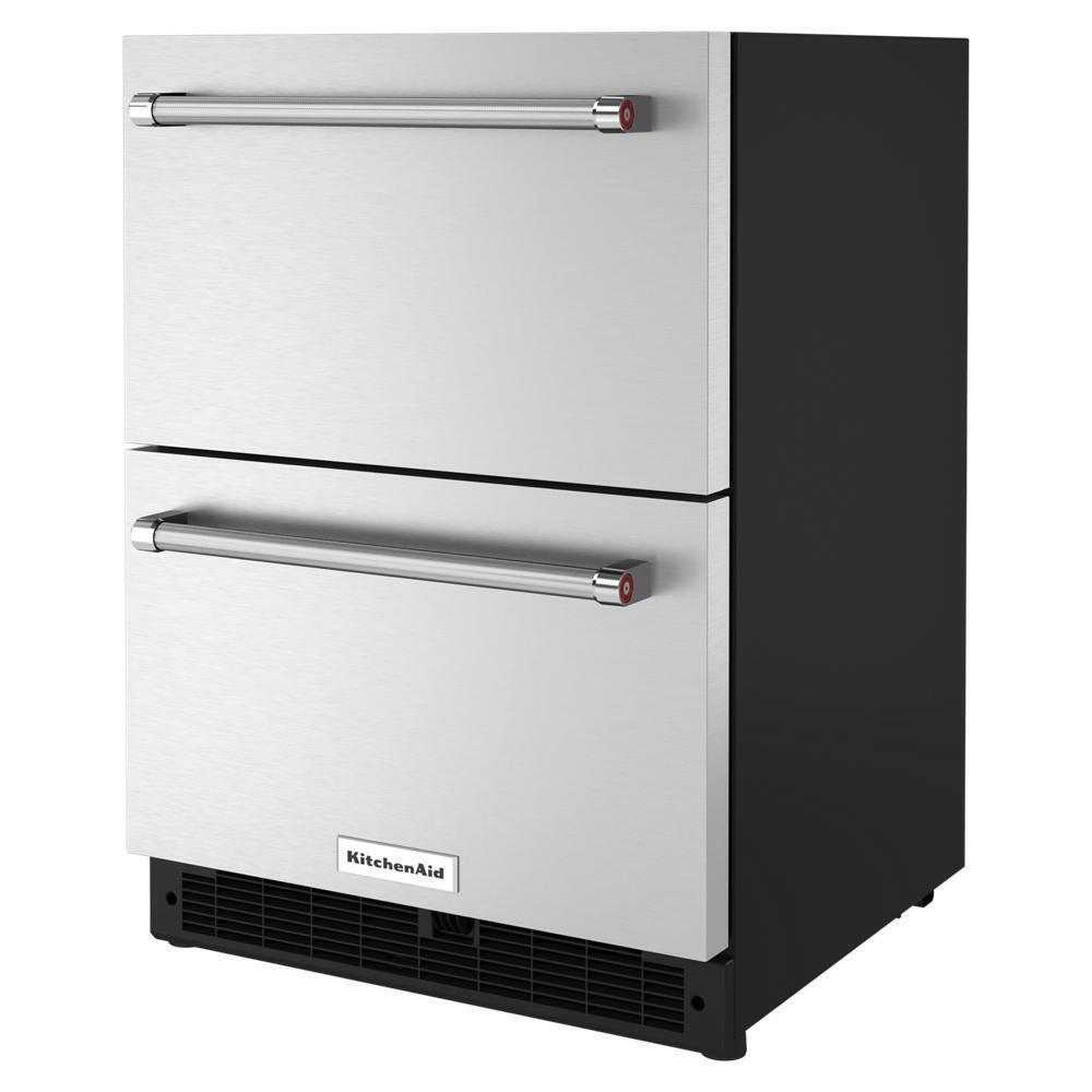 Kitchenaid 24" Stainless Steel Undercounter Double-Drawer Refrigerator