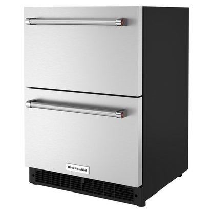 Kitchenaid KUDR204KSB 24" Stainless Steel Undercounter Double-Drawer Refrigerator
