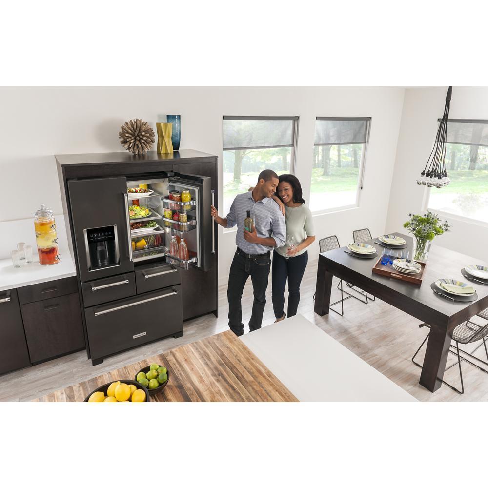 Kitchenaid KRMF706EBS 25.8 Cu. Ft. 36" Multi-Door Freestanding Refrigerator with Platinum Interior Design and PrintShield™ Finish