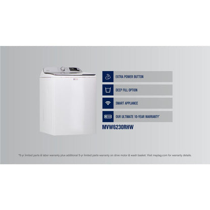 Maytag MVW6230RHW Smart Top Load Washer with Extra Power - 4.7 cu. ft.