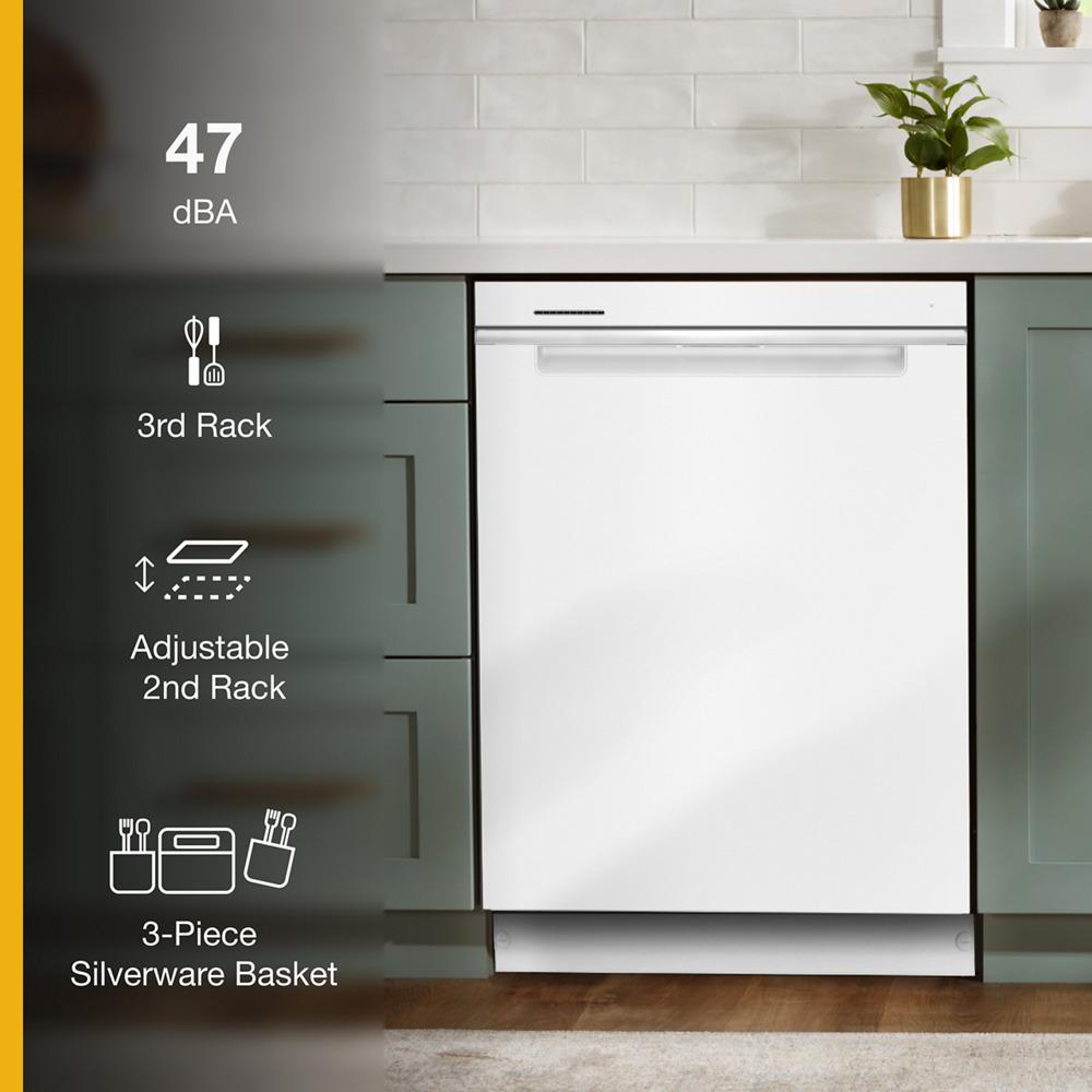 Whirlpool WDTA50SAKW 24 Stainless Steel Dishwasher with AI Intelligent Wash - 47 dBA