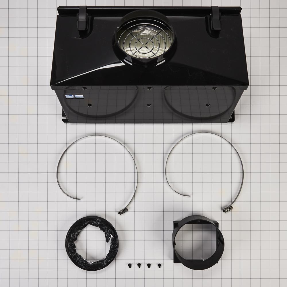 Whirlpool W10620783 Ductless Downdraft Vent Kit, Black, Size: 20" L x 13" W x 12" H