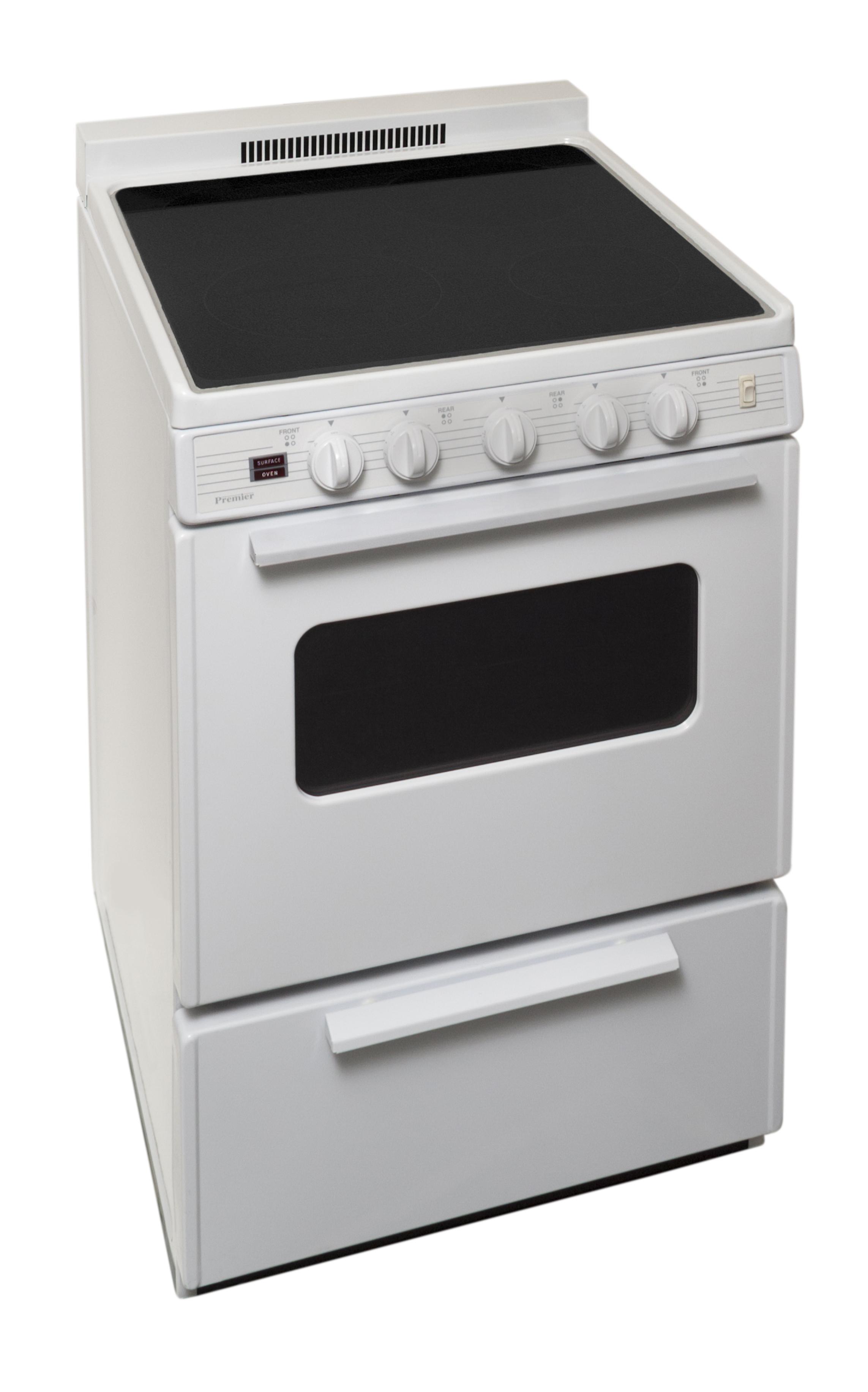 Premier ECS2X0OP 24 in. Freestanding Smooth Top Electric Range in White