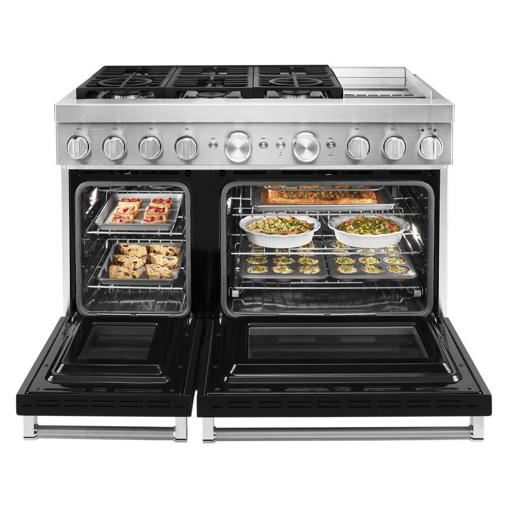 KFDC558JBK KitchenAid® 48'' Smart Commercial-Style Dual Fuel Range with Griddle