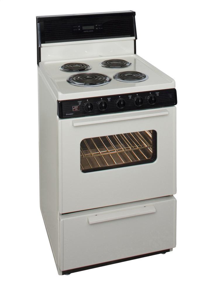 Premier ECK240TP 24 in. Freestanding Electric Range in Biscuit