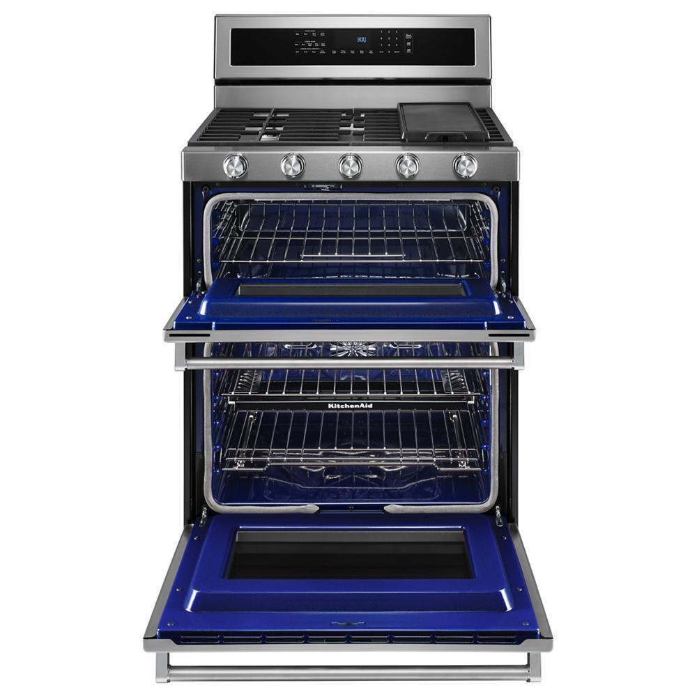 Kitchenaid KFDD500ESS 30-Inch 5 Burner Dual Fuel Double Oven Convection Range