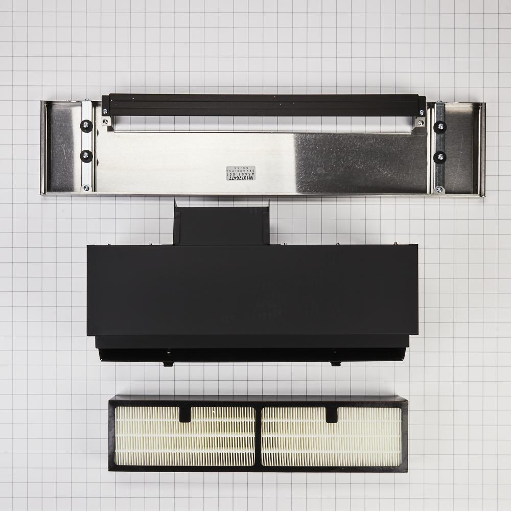 Whirlpool W10768190 Range Hood VSI Ductless Downdraft Vent Kit, Stainless Steel, fits KSEG1750ESS and KSDG1750ESS,Size: 31" L x 20" W x 7-1/2" H