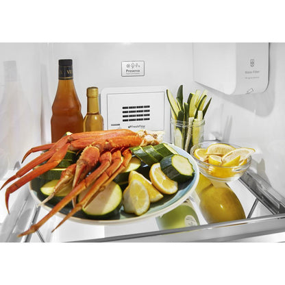 Kitchenaid KRSC700HPS 19.9 cu ft. Counter-Depth Side-by-Side Refrigerator with Exterior Ice and Water and PrintShield™ finish