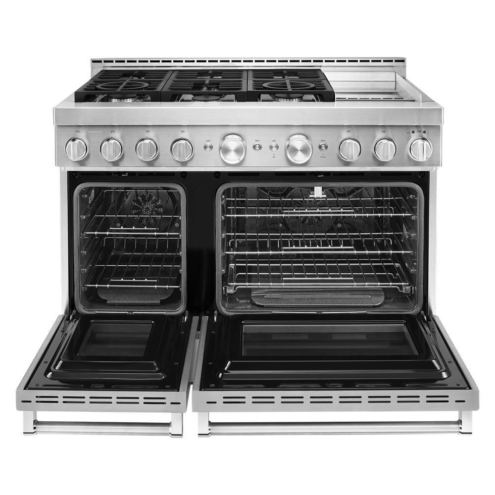 KFGC558JSS KitchenAid® 48'' Smart Commercial-Style Gas Range with Griddle