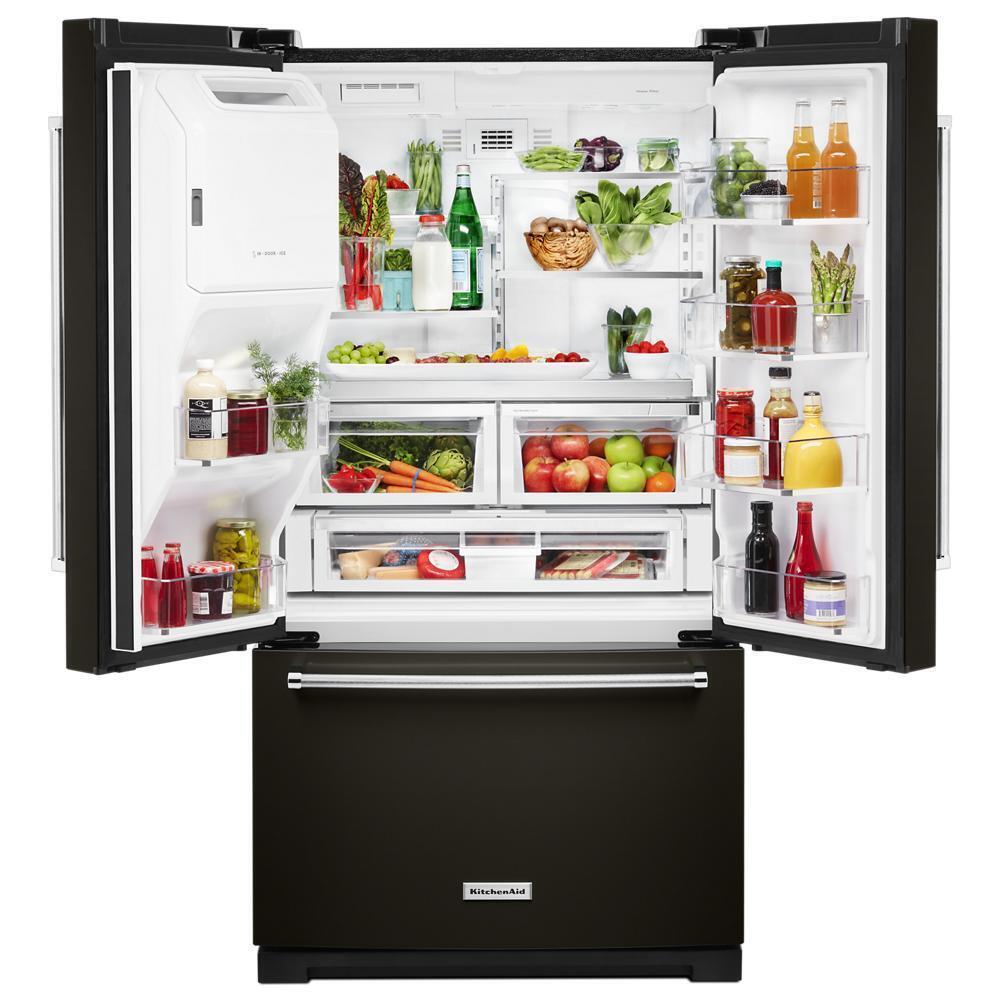 26.8 cu. ft. 36-Inch Width Standard Depth French Door Refrigerator with Exterior Ice and Water and PrintShield™ Finish