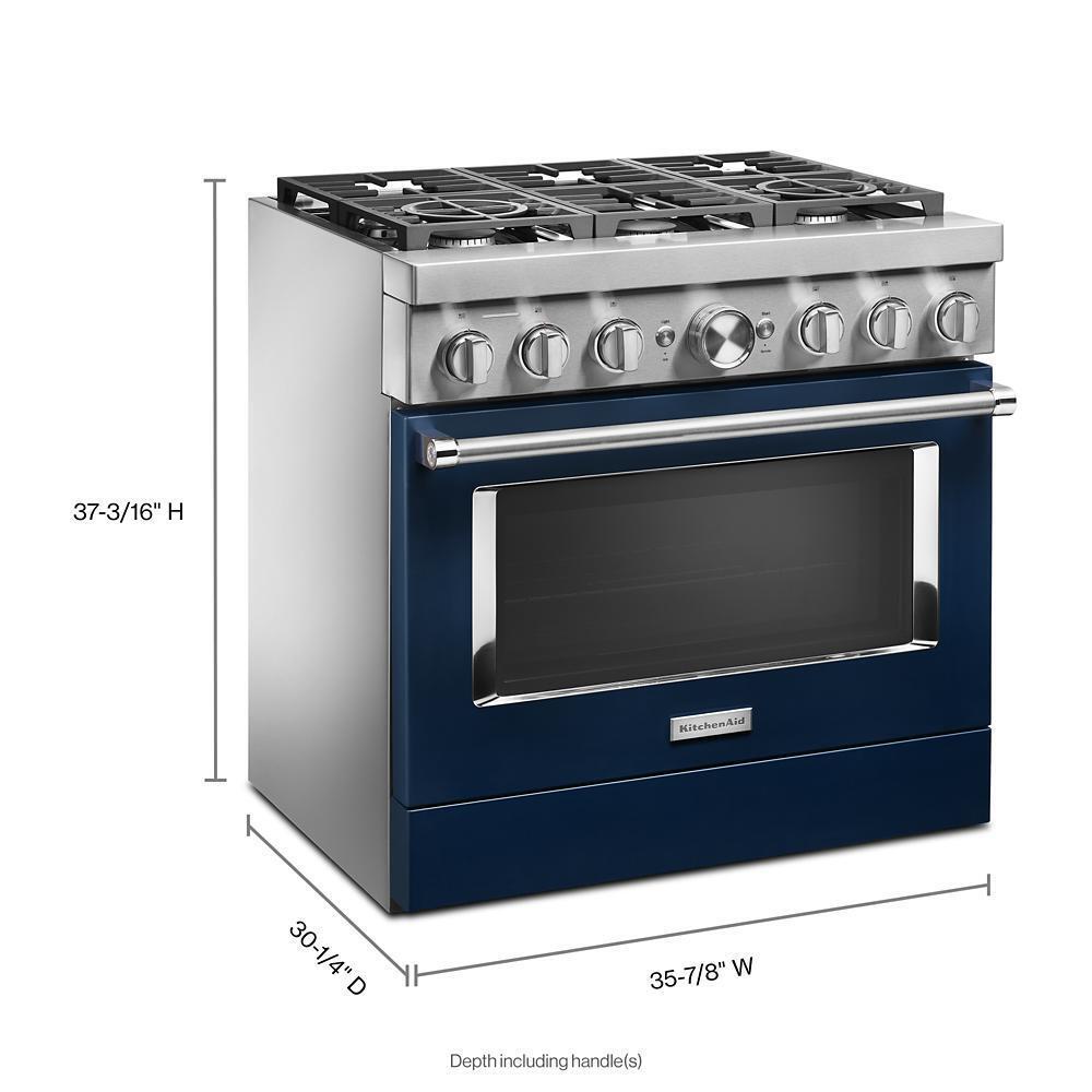 KFDC506JIB KitchenAid® 36'' Smart Commercial-Style Dual Fuel Range with 6 Burners