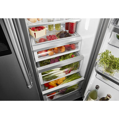Kitchenaid KRSC703HPS 22.6 cu ft. Counter-Depth Side-by-Side Refrigerator with Exterior Ice and Water and PrintShield™ finish