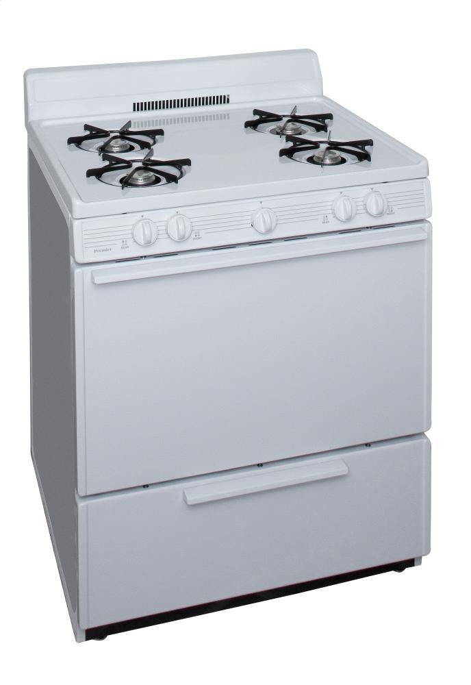 Premier 30 in. Freestanding Gas Range in White