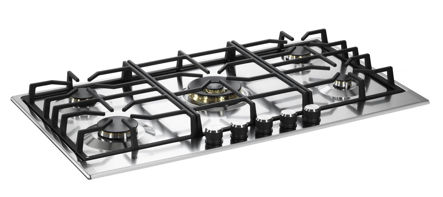 VDGCT536FSS Verona 36" Designer Gas Cooktop-Brass Burners SS